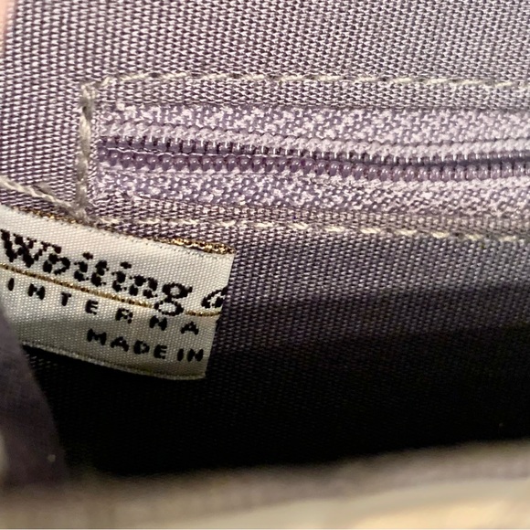 Vintage Whiting and Davis White Metal Mesh Cross Body Shoulder Bag Leather Strap - Picture 9 of 15